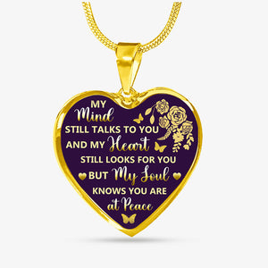 My Mind Still Talks To You and My Heart Still Look For You, Luxury Picture Necklace, Unique Custom Engrave Heart Pendant