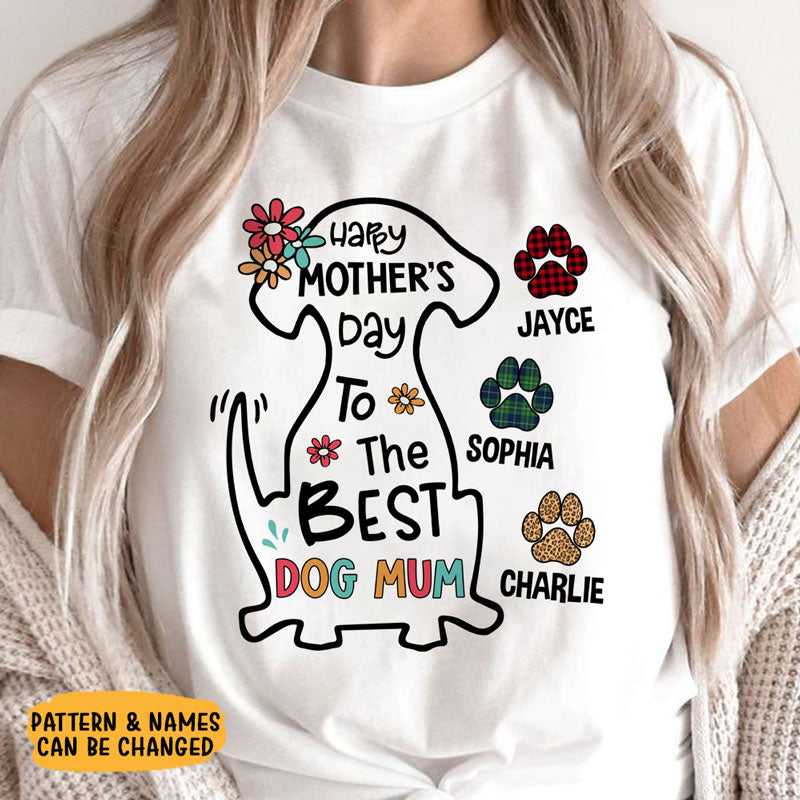 Best Dog Mum, Personalized Shirt, Gift For Dog Lovers, Mother's Day Gifts