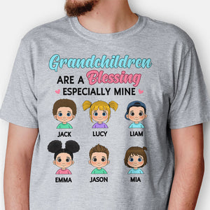 Grandchildren Are A Blessing Especially Mine, Custom Kids, Personalized Shirt, Gift for Grandparents