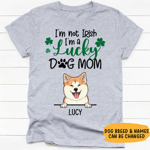 Lucky Dog Mom, Personalized Shirt, Gift For Dog Lovers, St. Patrick's Day Gifts