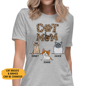 Cat Mom, Leopard, Custom Shirt, Personalized Gifts for Cat Lovers