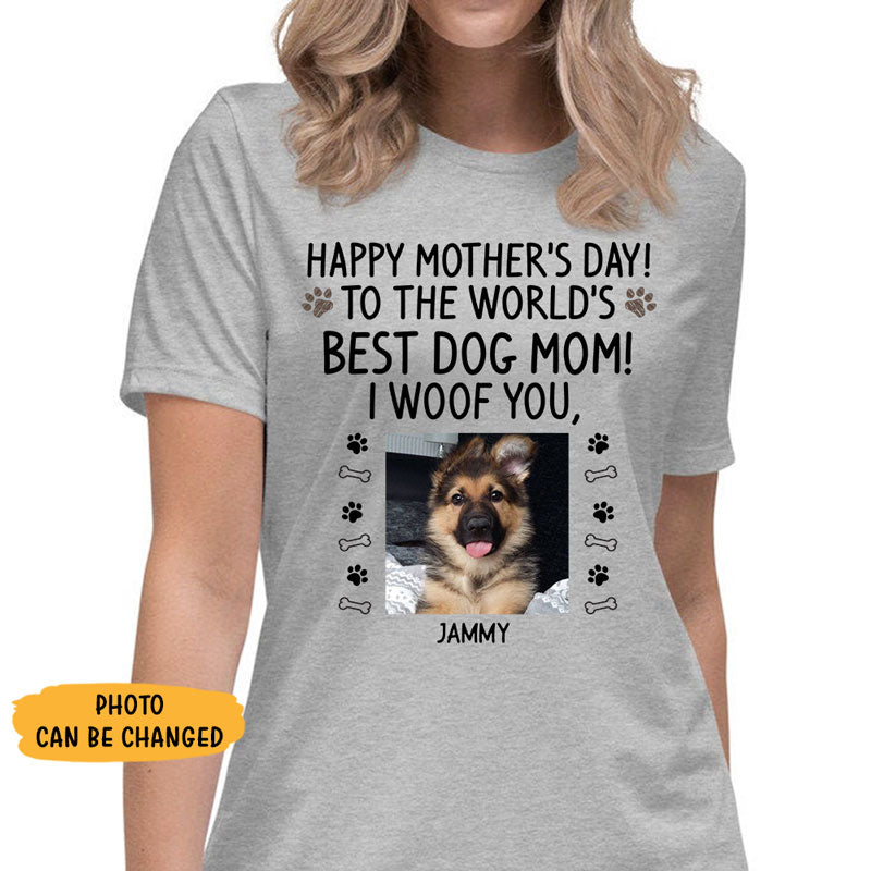 Mother's Day Gift 2023, Custom Photo Shirt - Happy Mother's Day Dog Mom, Gift for Dog Mom, PersonalFury, Pullover Hoodie / Ash / 4XL