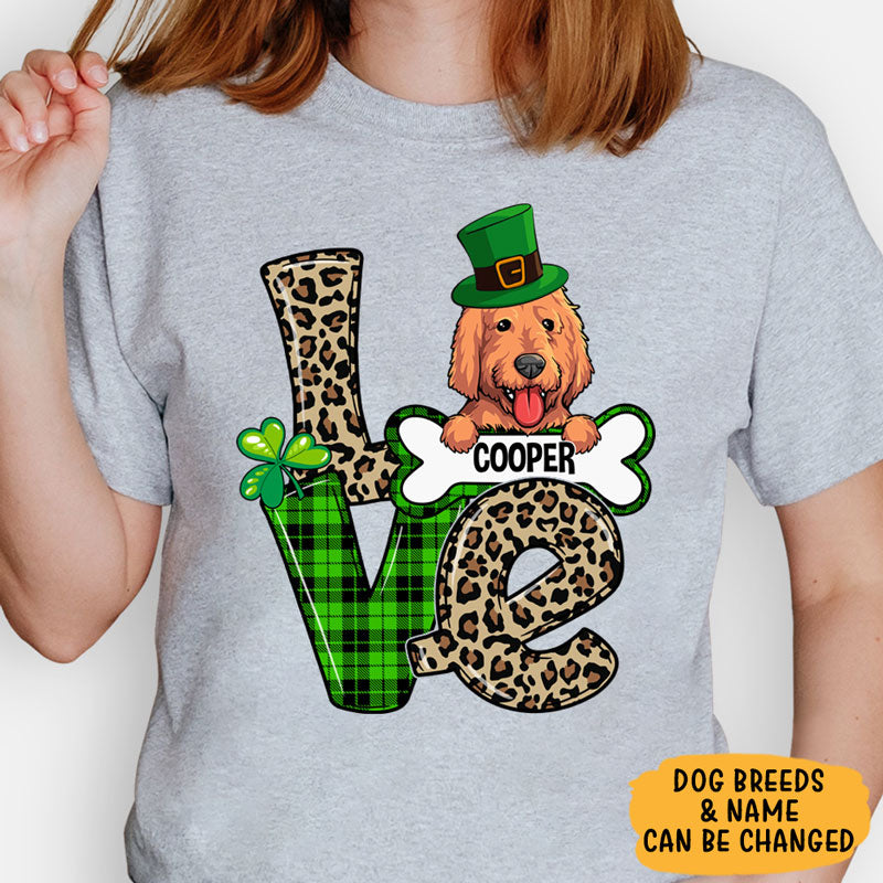 thegericapups Personalized St. Patrick's Day Shirt for Dog Owners, Dog Mom St. Patrick's Day, My Dog Is My Good Luck Charm Personalized