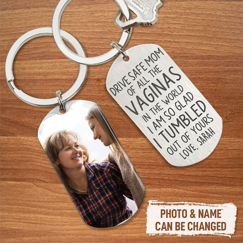 Drive Safe Mom, Personalized Keychain, Mother's Day Gifts, Custom Photo