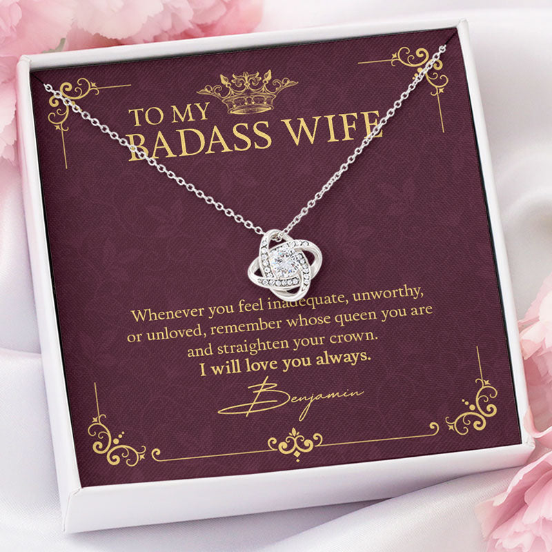 Whose Queen You Are, Luxury Necklace, Custom Message Card Jewelry, Gift For Her