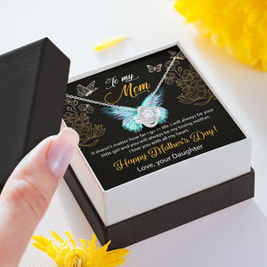 To My Mom, Black Message Card, Love Knot Luxury Necklace, Gift for Mom
