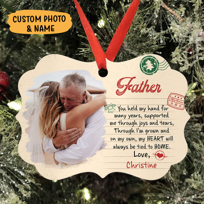 You Held My Hand For Many Years, Personalized Aluminium Ornaments, Custom Photo Gift