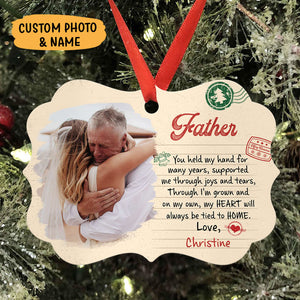 You Held My Hand For Many Years, Personalized Aluminium Ornaments, Custom Photo Gift