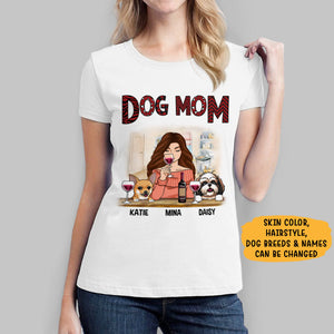 Dog Mom, Red, Personalized Dogs Shirt, Customized Gifts for Dog Lovers, Custom Tee