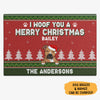 We Woof A Merry Christmas, Gift For Dog Lovers, Personalized Doormat, New Home Gift, Christmas Decoration