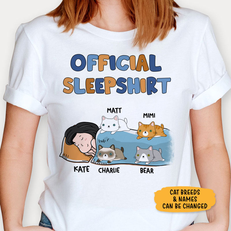 Official Sleepshirt Cat, Personalized Shirt, Custom Gifts For Cat Lovers
