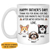 Thank You For Being Our Dad, Custom Coffee Mug, Funny Personalized Mug, Custom Gift for Dog Lovers