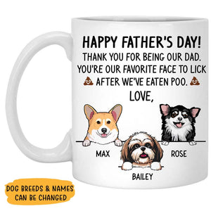 Thank You For Being Our Dad, Custom Coffee Mug, Funny Personalized Mug, Custom Gift for Dog Lovers