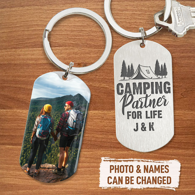 Camping Partner For Life, Personalized Keychain, Gifts For Him, Anniversary Gifts, Custom Photo