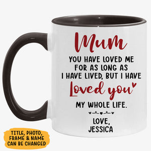I Have Loved You My Whole Life, Personalized Accent Mug, Gifts For Mother, Custom Photo