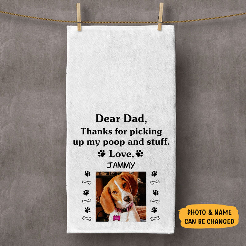 Poop and Stuff, Personalized Custom Photo Towels, Custom Gift for Dog Lovers