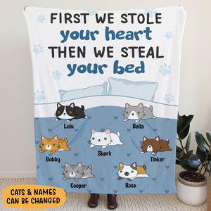 We Stole Your Bed Then We Stole Your Bed, Gifts For Cat Lovers, Personalized Blanket
