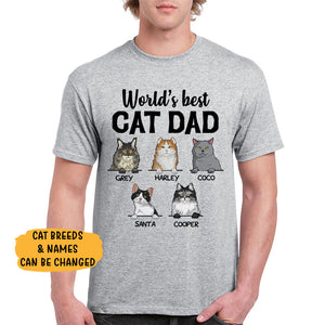 World's Best Cat Dad, Custom Shirt, Personalized Gifts for Cat Lovers