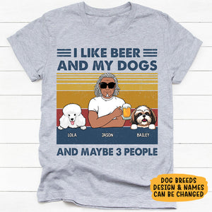 I Like Beer and My Dog, Custom Shirt For Dog Lovers, Personalized Gifts For Dog Dad