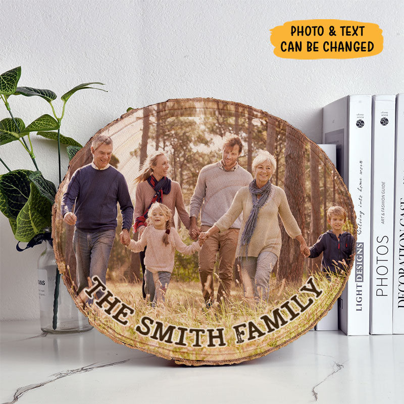 Family Photo On Wood, Personalized Photo Wood Slice, Custom Photo Gift