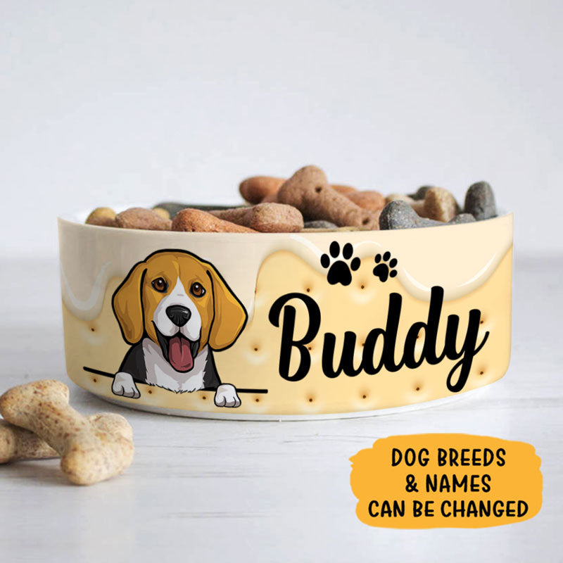 Personalized Custom Dog Bowls, Biscuit, Gift for Dog Lovers
