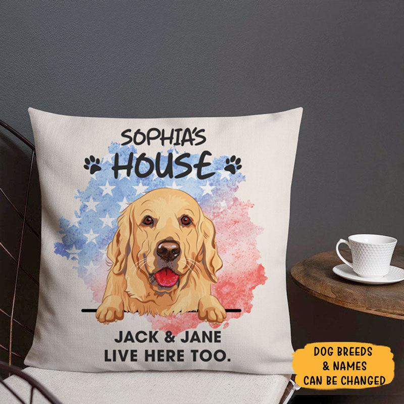 Welcome To The Dog House Pillow, Personalized Pillows, Custom Gift for Dog Lovers