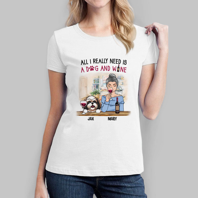 All I Really Need, Personalized Dogs Shirt, Customized Gifts for Dog Lovers, Custom Tee
