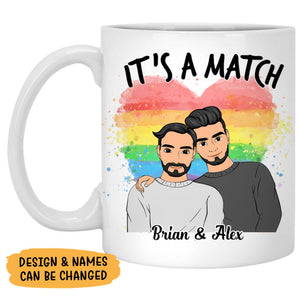Thanks For Swiping Right, Personalized Mug, Valentine Gifts For Him, Gifts For Her, LGBT Couple Gifts