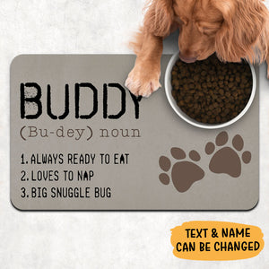 Dog Name Definition Pet Placemat, Personalized Pet Food Mat, Dog Lovers Gifts