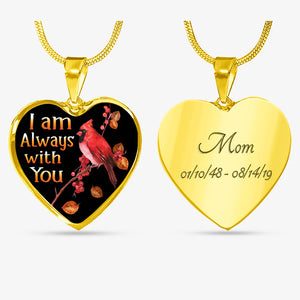 I Am Always With You, Luxury Picture Necklace, Unique Custom Engrave Heart Pendant