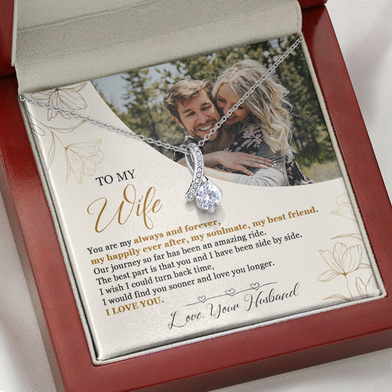 My Always And Forever, Personalized Luxury Necklace, Message Card Jewelry, Gifts For Her, Custom Photo