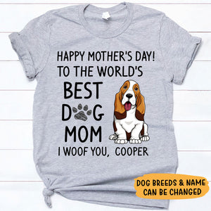 Happy Mother's Day Best Dog Mom, Personalized Mother's Day Shirt, Gifts For Dog Mom