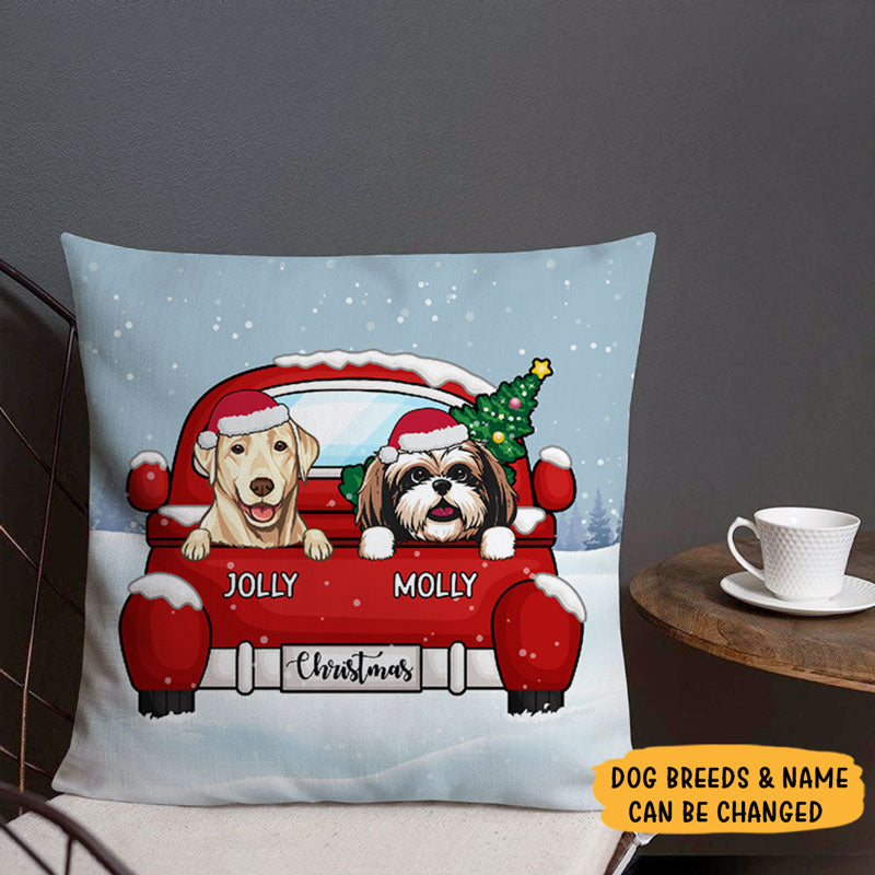 Christmas Dog Personalized Pillows, Custom Gift for Dog Lovers