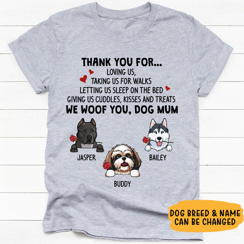 Thank You For Loving Us, Personalized Shirt, Gift For Dog Lovers, Mother's Day Gifts