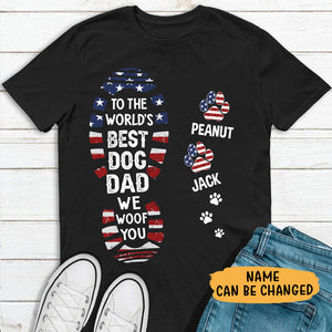 Best Dog Dad 4th Of July Shirt, Gift For Him, Dark Color Custom T Shirt, Personalized Gifts for Dog Lovers