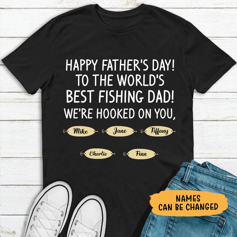 Father's Day Gift 2023, Personalized Gift for Dad - Best Fishing Dad, Custom Shirt, PersonalFury, Premium Tee / Purple / L