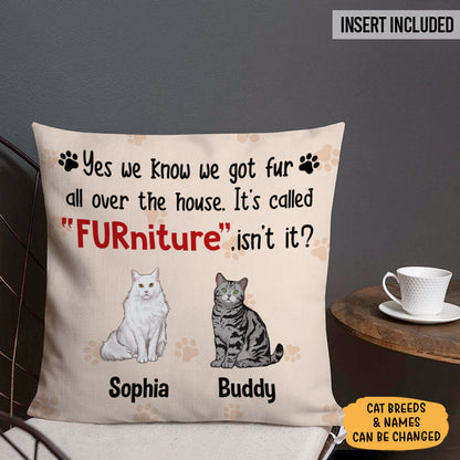It's Called FURniture, Personalized Pillows, Custom Gift for Cat Lovers