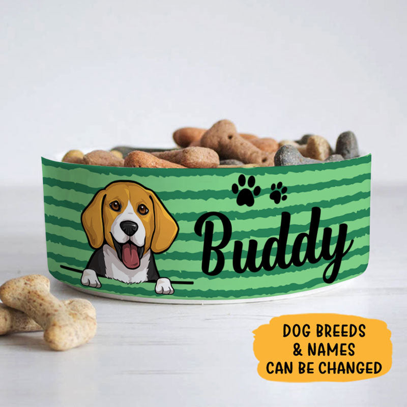 Personalized Custom Dog Bowls, Watermelon, Gift for Dog Lovers