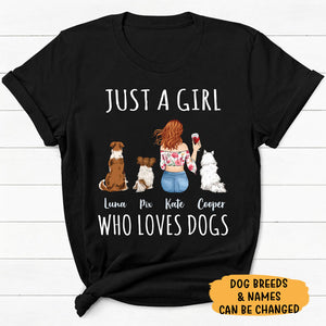 Just A Girl Who Loves Dogs, Personalized Shirt, Mother's Day Gifts For Dog Mom
