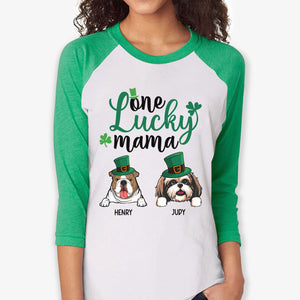 One Lucky Mama, St Patrick's Day Shirt 2021, Personalized St. Patrick's Day Unisex Raglan Shirt, St Patricks Day