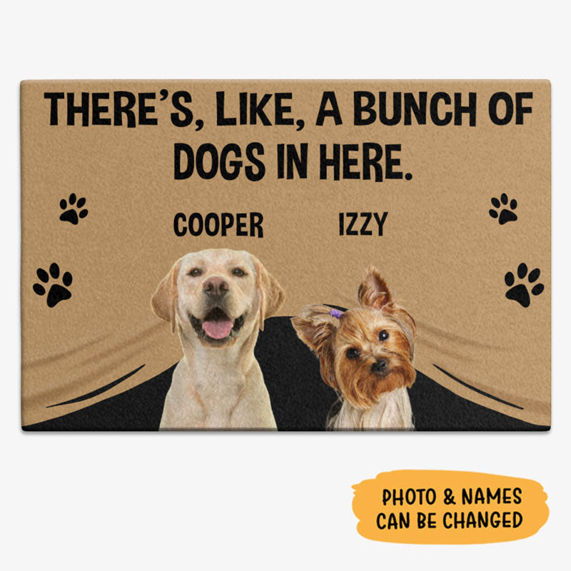 There's Like A Bunch Of Pets, Custom Photo Doormat, Gift For Pet Lovers, Personalized Doormat, New Home Gift