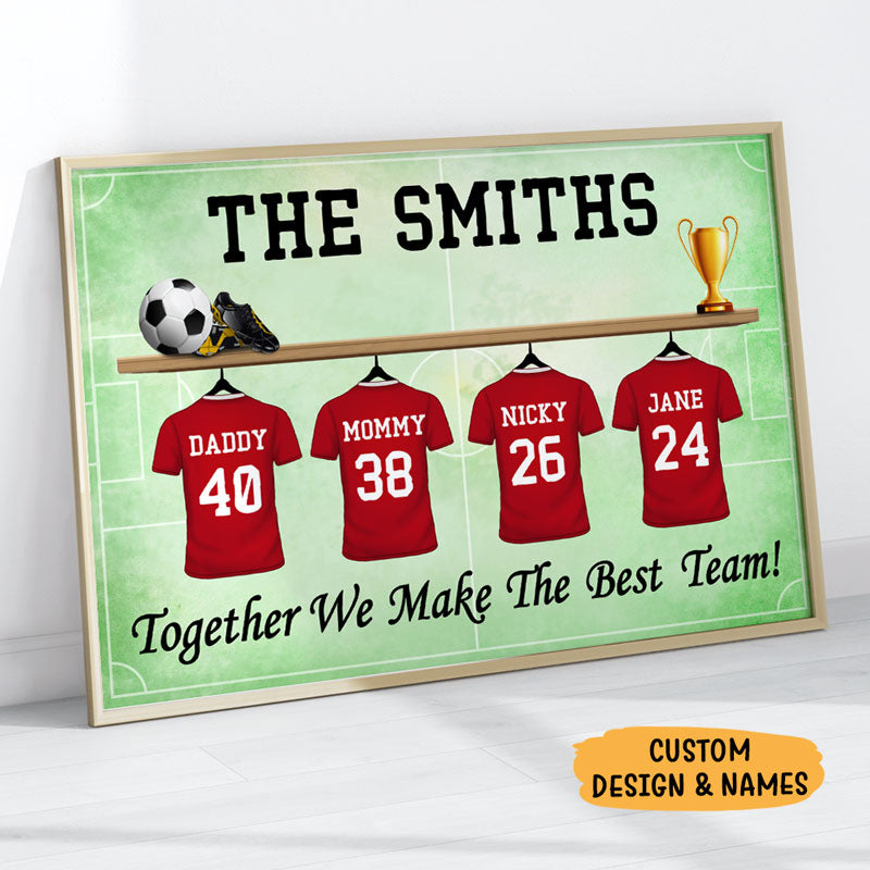 Personalized Family The Best Team Poster, Customized Family Gifts