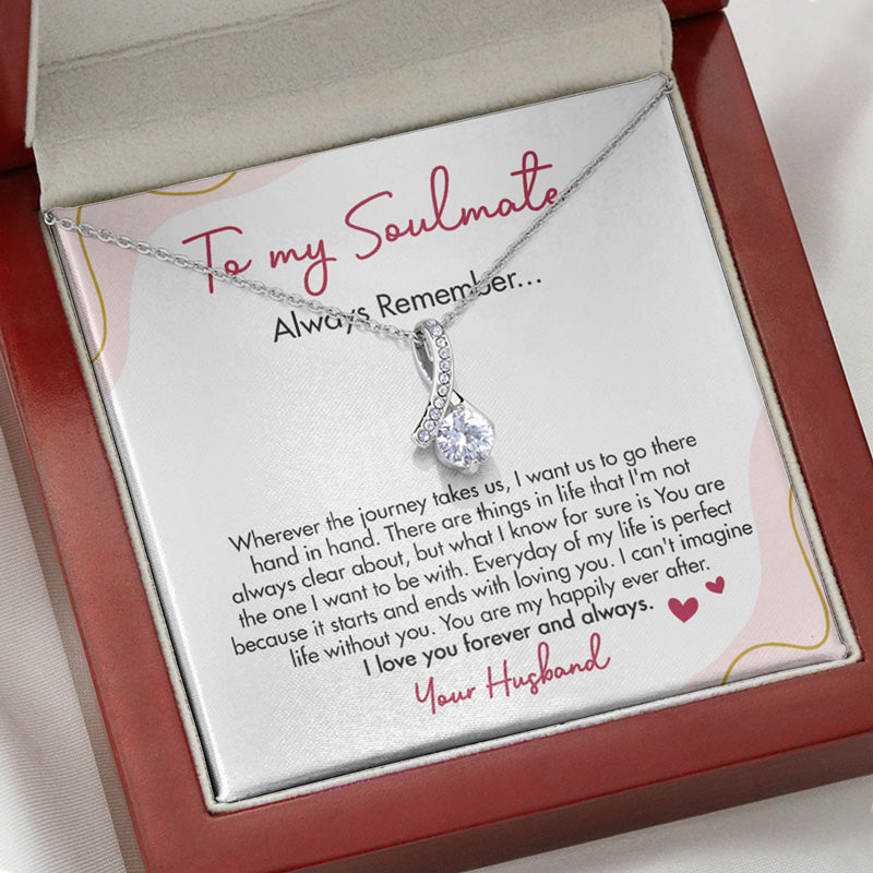 Wherever The Journey Takes Us, Personalized Luxury Necklace, Message Card Jewelry, Gifts For Her