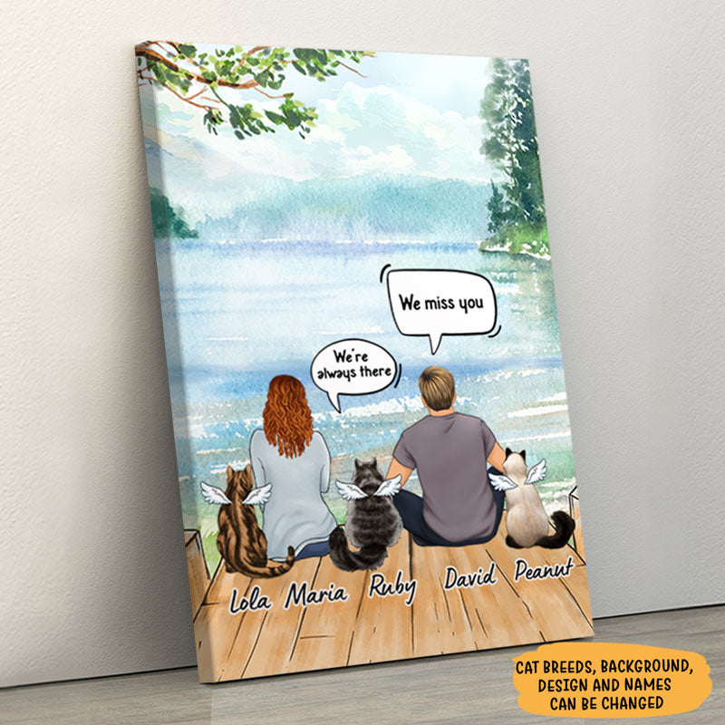 I Still Talk About You Couple, Personalized Custom Canvas, Custom Gift for Cat Lovers, Memorial Gift