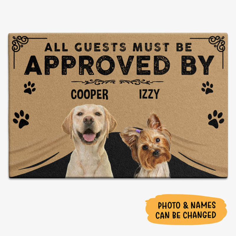 All Guest Must Be Approved, Custom Photo Doormat, Gift For Pet Lovers, Personalized Doormat, New Home Gift