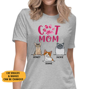 Cat Mom, Custom T Shirt, Personalized Gifts for Cat Lovers