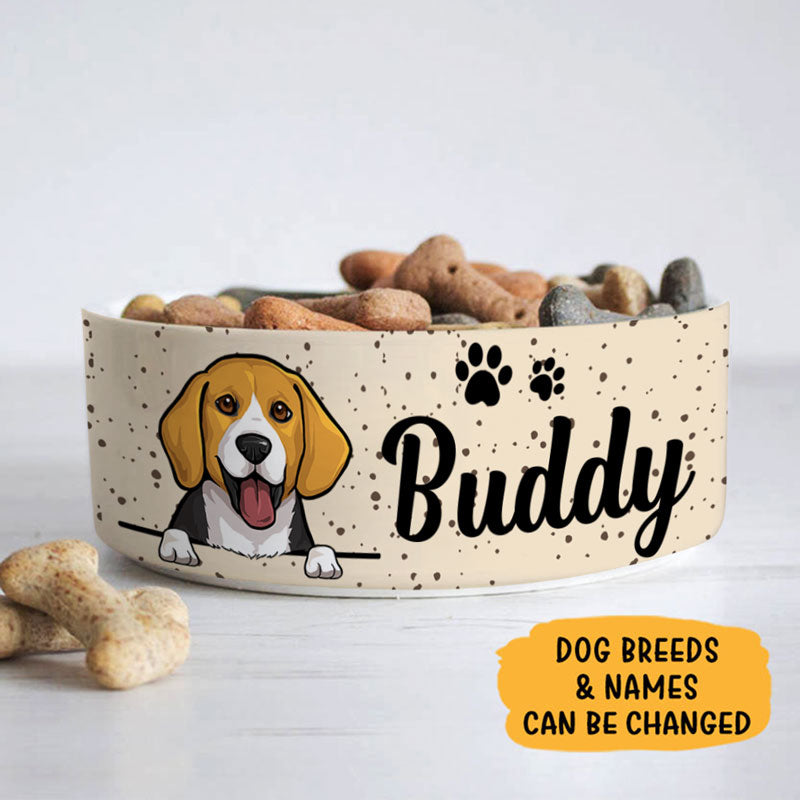 Personalized Custom Dog Bowls, Polka Dot, Gift for Dog Lovers