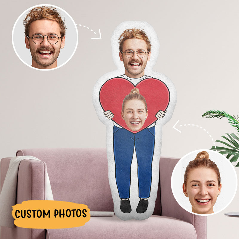Custom Face Pillow, Personalized 3D Photo Face Pillow, Personalized Pillow, Valentine Gift For Her