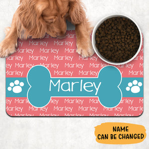 Multi Name Pet Placemats, Personalized Pet Food Mat, Dog Lovers Gifts