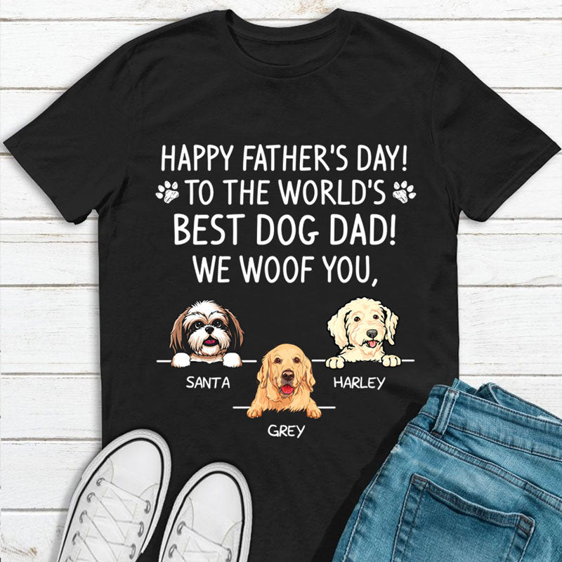Father's Day Gift, Best Dog Dad, Dark Color Custom T Shirt, Personalized Gifts for Dog Lovers